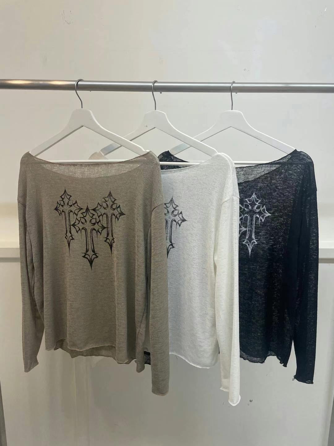 十字架透膚罩衣 Sheer Cross Blouse