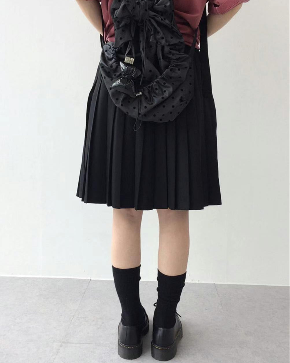百褶五分半裙 Pleated Midi Skirt