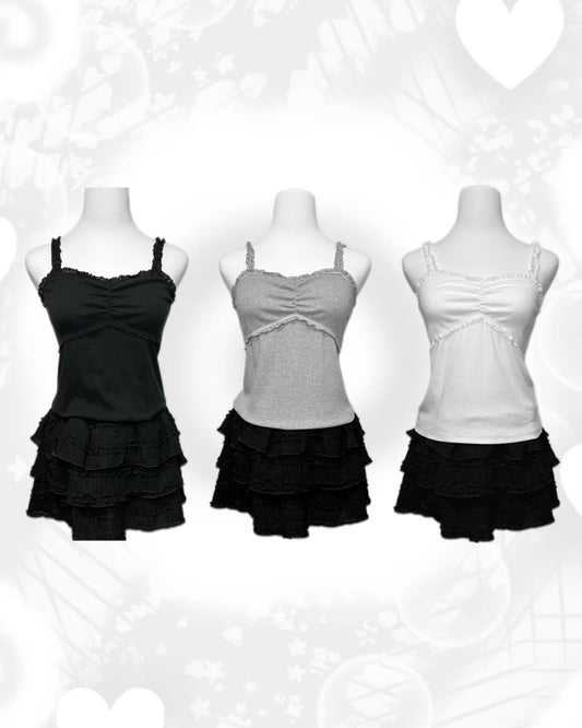 Ruffled Solid Color Vest