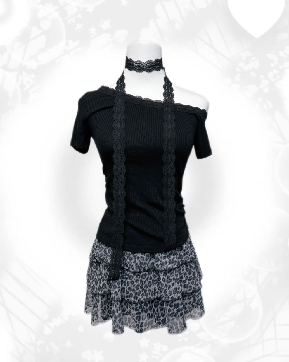 豹紋蛋糕短裙 Leopard Print Layered Cake Skirt