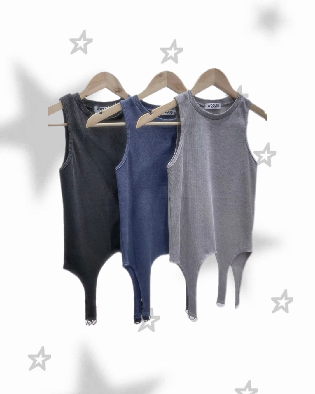 純色金屬扣下襬修身背心 Metal Buckle Hem Fitted Tank Top