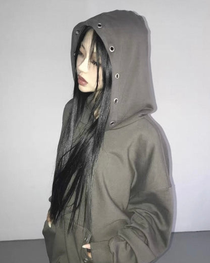 金屬圈寬鬆衛衣 Metal Ring Oversized Hoodie