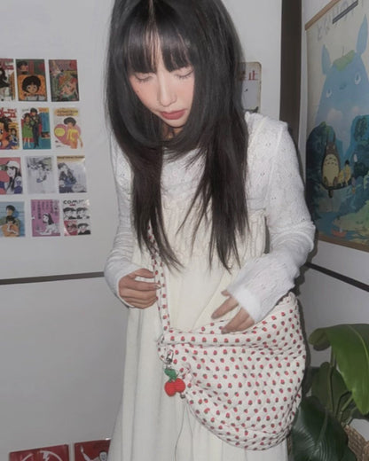 草莓印花斜挎袋 Strawberry Print Crossbody Bag