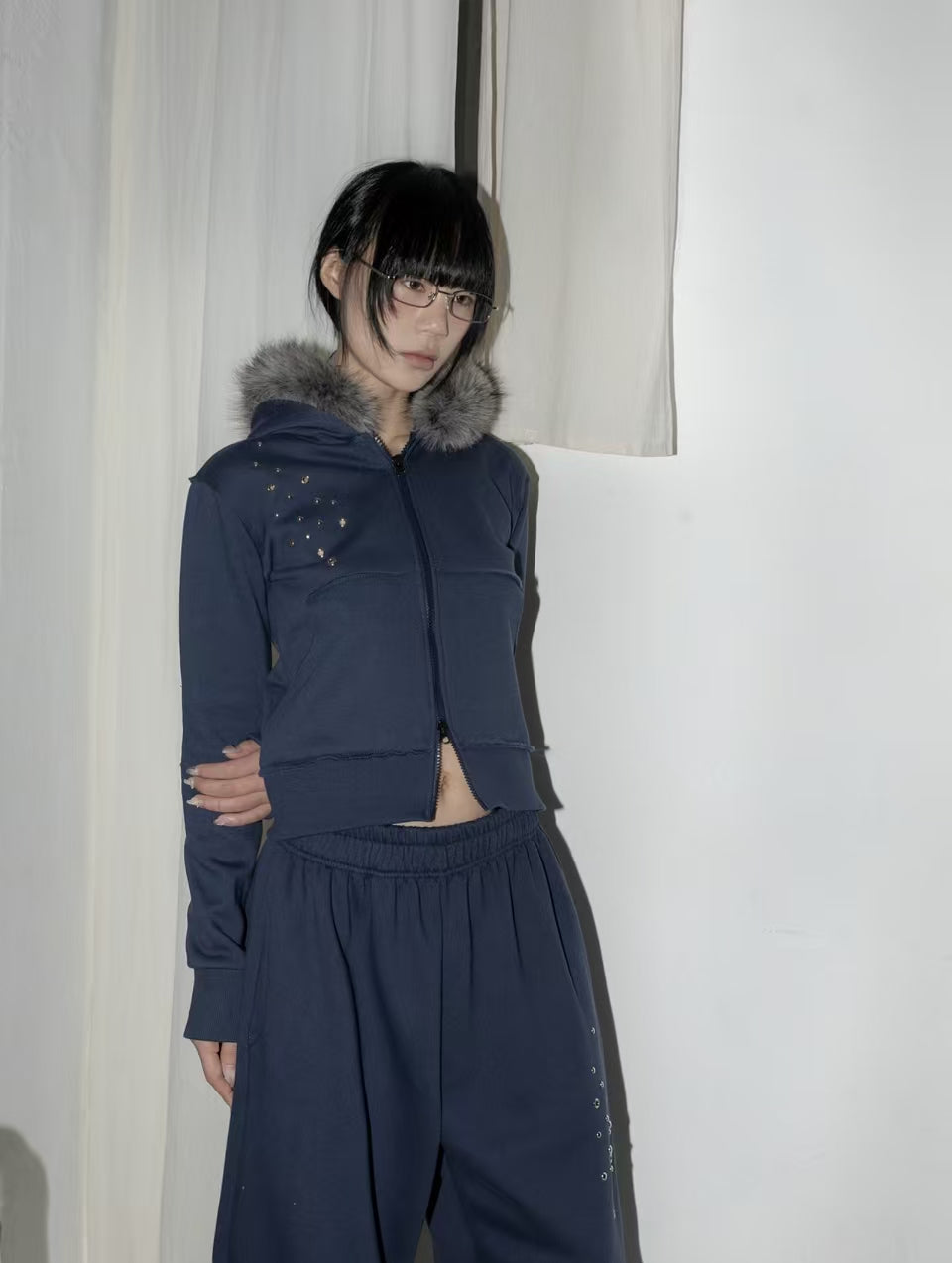 毛領鉚釘外套 Studded Fur Collar Jacket