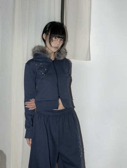 毛領鉚釘外套 Studded Fur Collar Jacket