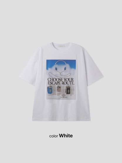 【Unisex】耳機印花T-shirt Headphone Printing short-sleeved T-shirt (副本)