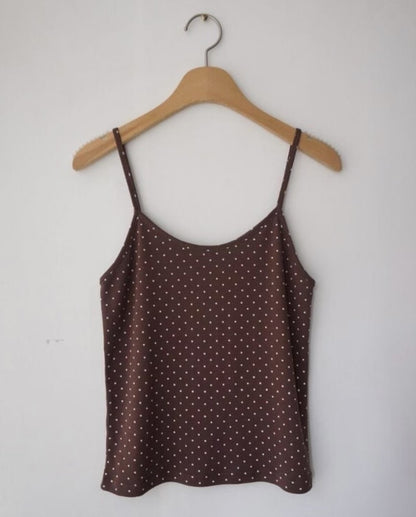 修身波點吊帶 Slim Fit Polka Dot Cami Top