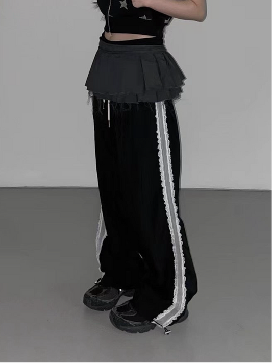 蕾絲花邊長褲 Lace Hem Trousers