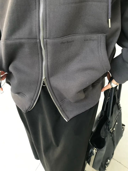 拼字衛衣外套 Letter Appliqué Hoodie Jacket