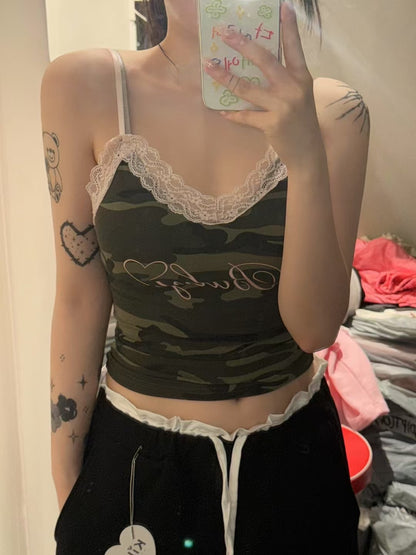 蕾絲迷彩吊帶 Lace Camouflage Cami Top