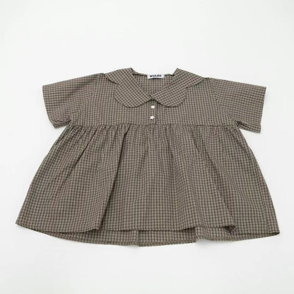 娃娃領格仔襯衫 Doll Collar Checked Shirt