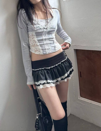 蕾絲針織蛋糕裙 Lace Knitted Cake Skirt