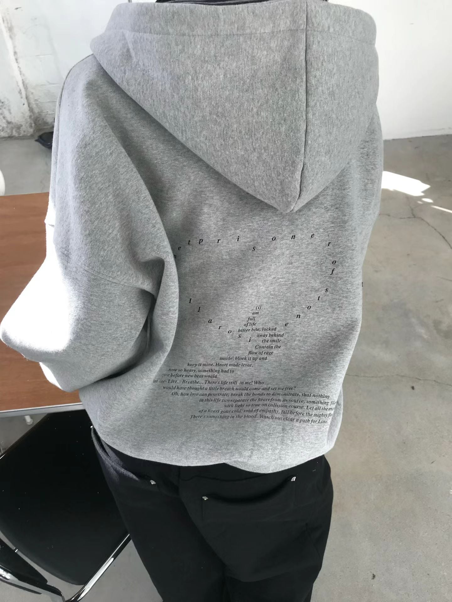 拼字衛衣外套 Letter Appliqué Hoodie Jacket