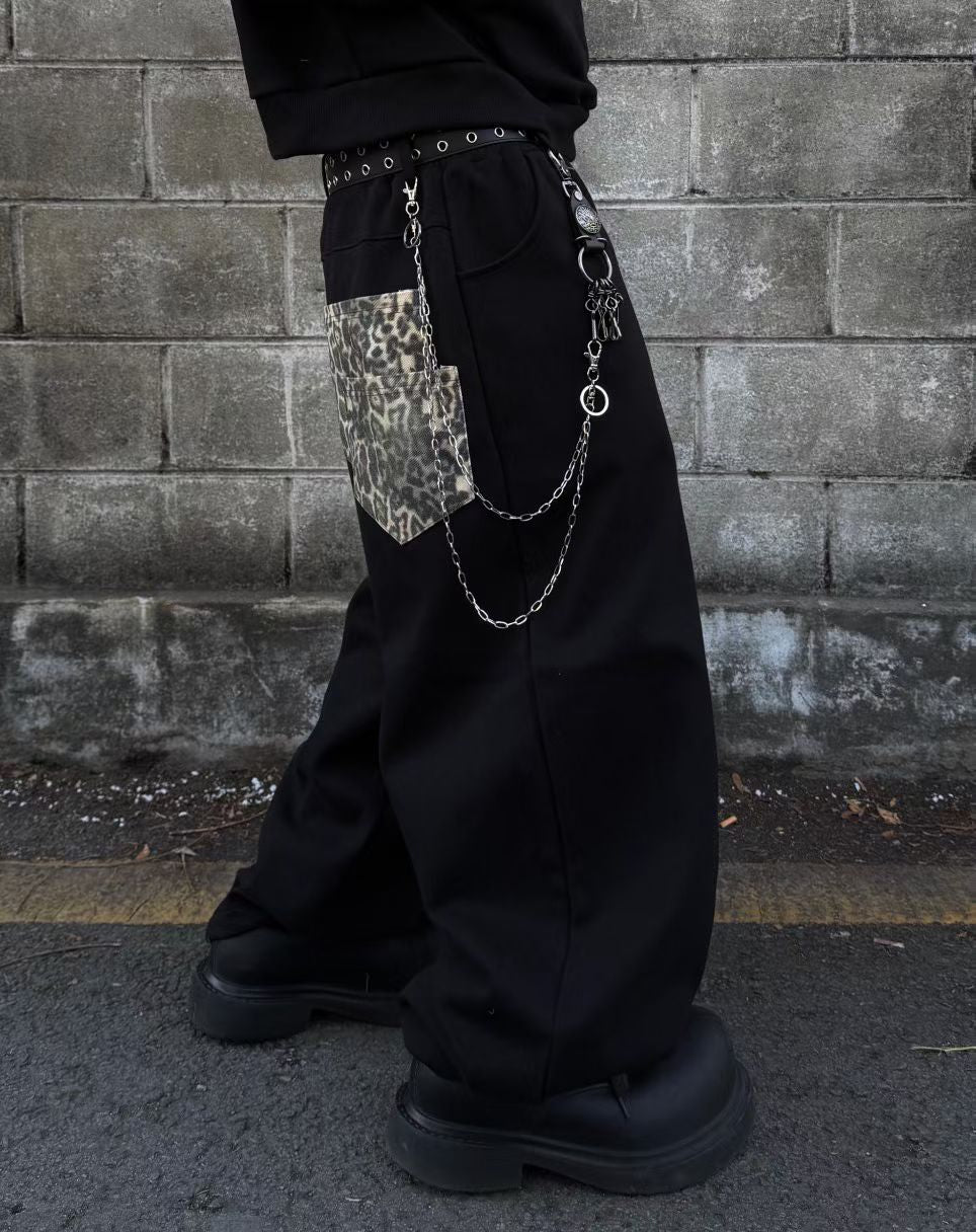 【Unisex】豹紋口袋棉褲 Leopard Print Pocket Cotton Pants