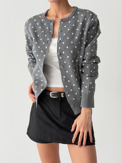 波點針織冷衫 Polka Dot Knit Cardigan