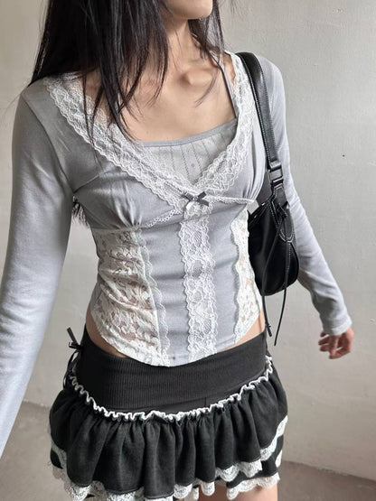蕾絲針織蛋糕裙 Lace Knitted Cake Skirt