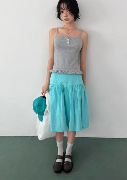 裙擺鈕扣吊帶 Button-Down Flare Camisole