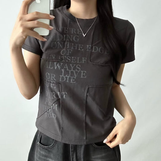 十字架字母印花短袖 Cross Lettering Short Sleeve Tee