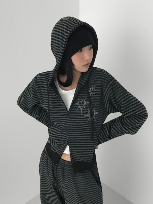 條紋印花連帽衛衣 Striped Print Hoodie