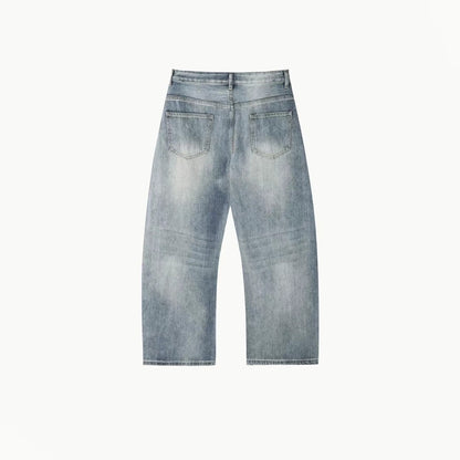 【Unisex】水洗寬鬆牛仔褲 Washed Loose Jeans