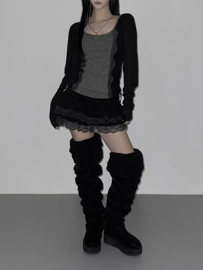 蕾絲玫瑰修身上衣 Rose Lace Slim Fit Top