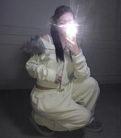 水鑽鬆緊衛褲  Rhinestone Drawstring Sweatpants