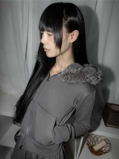 毛領鉚釘外套 Studded Fur Collar Jacket