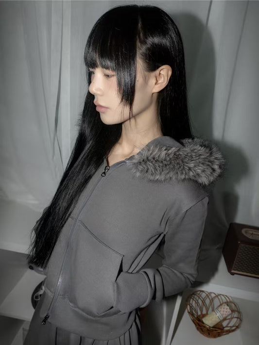 毛領鉚釘外套 Studded Fur Collar Jacket