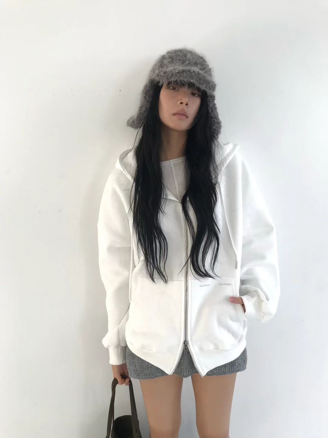 拼字衛衣外套 Letter Appliqué Hoodie Jacket