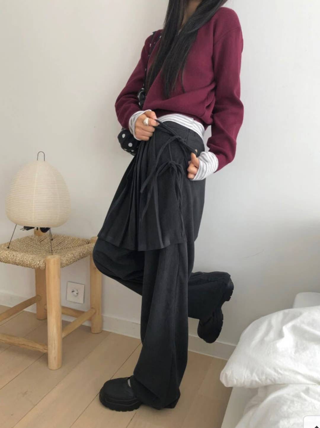 蝴蝶結綁帶裙褲 Bow-Tie Strap Skort