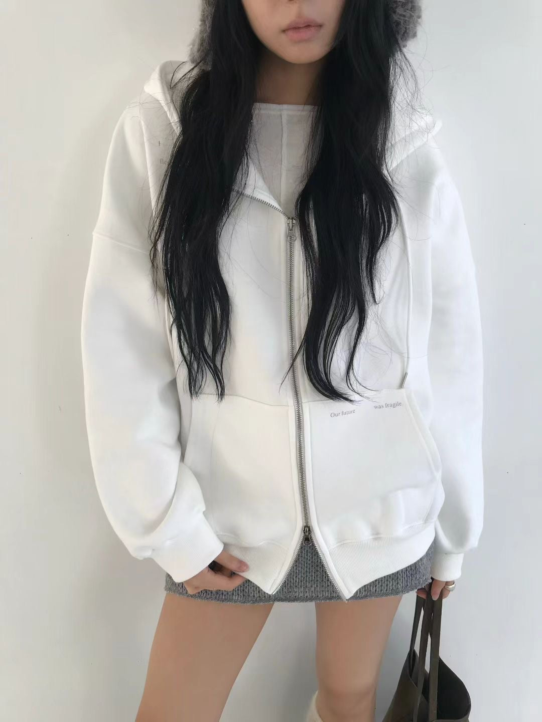拼字衛衣外套 Letter Appliqué Hoodie Jacket