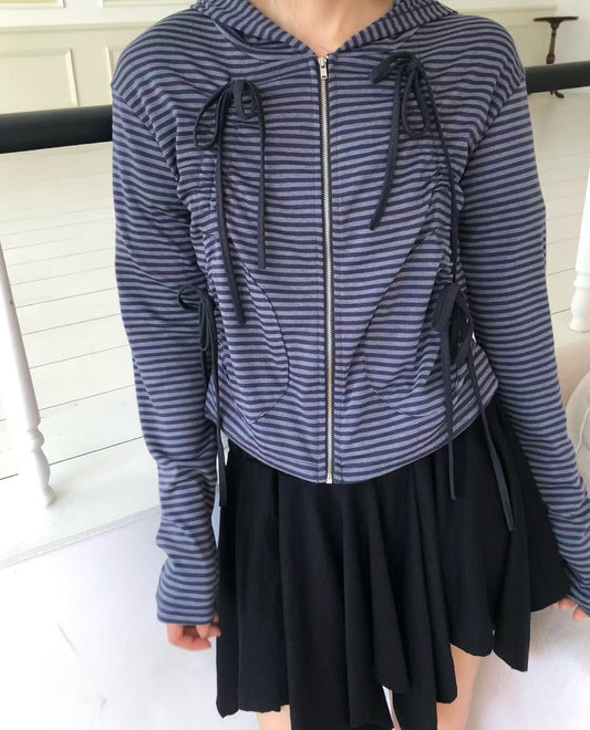 條紋蝴蝶結外套 Striped Bow-Tie Jacket