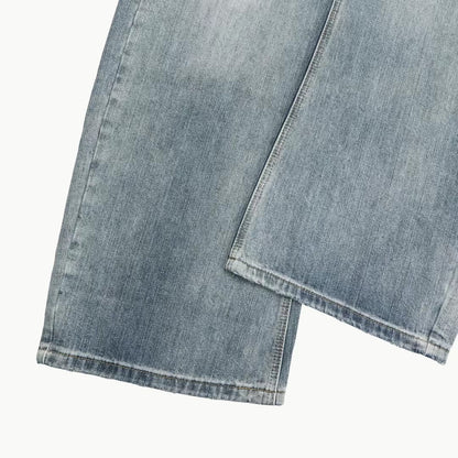 【Unisex】水洗寬鬆牛仔褲 Washed Loose Jeans