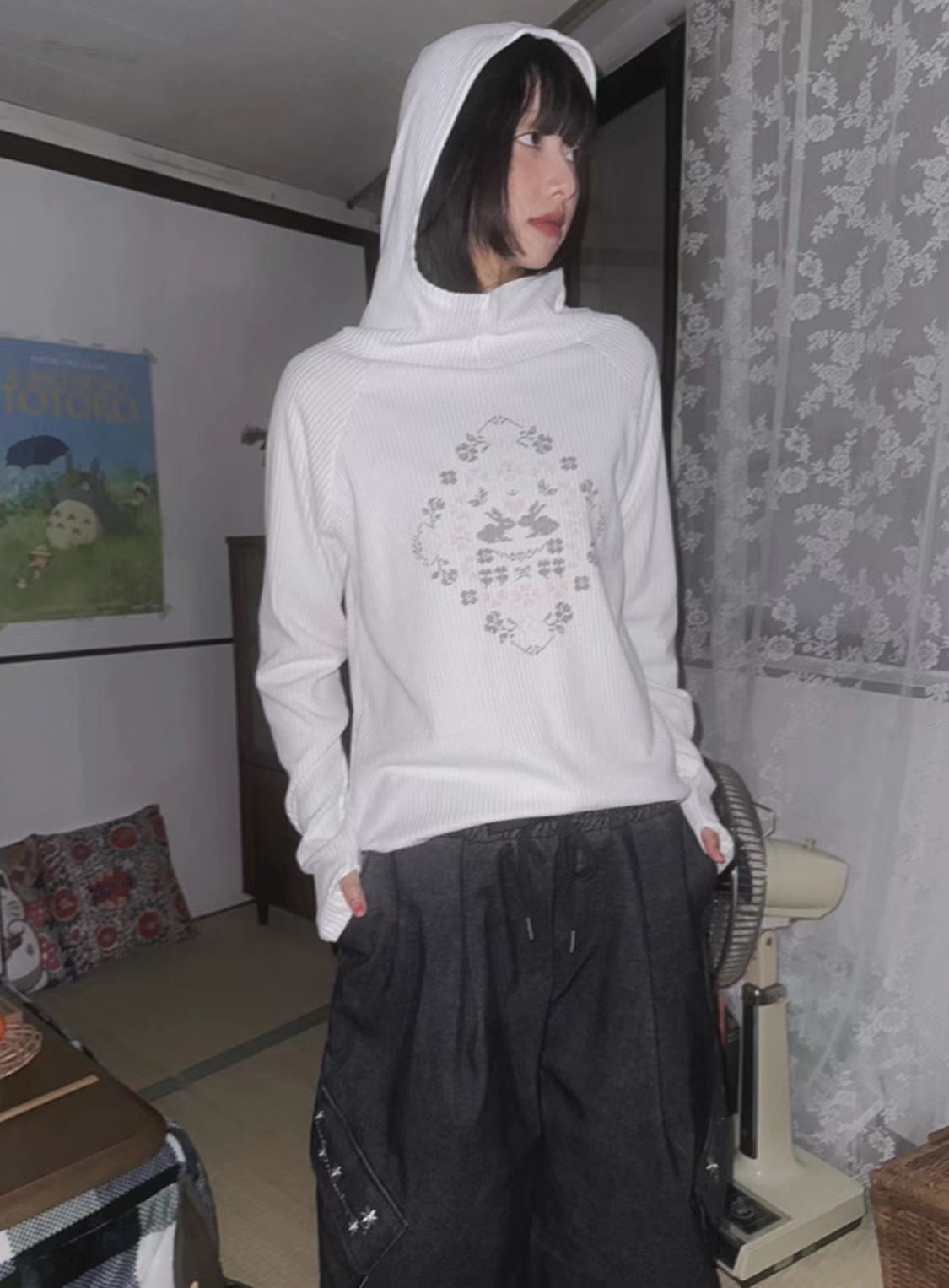 兔仔連帽長袖上衣 Bunny Hooded Long-Sleeved Top