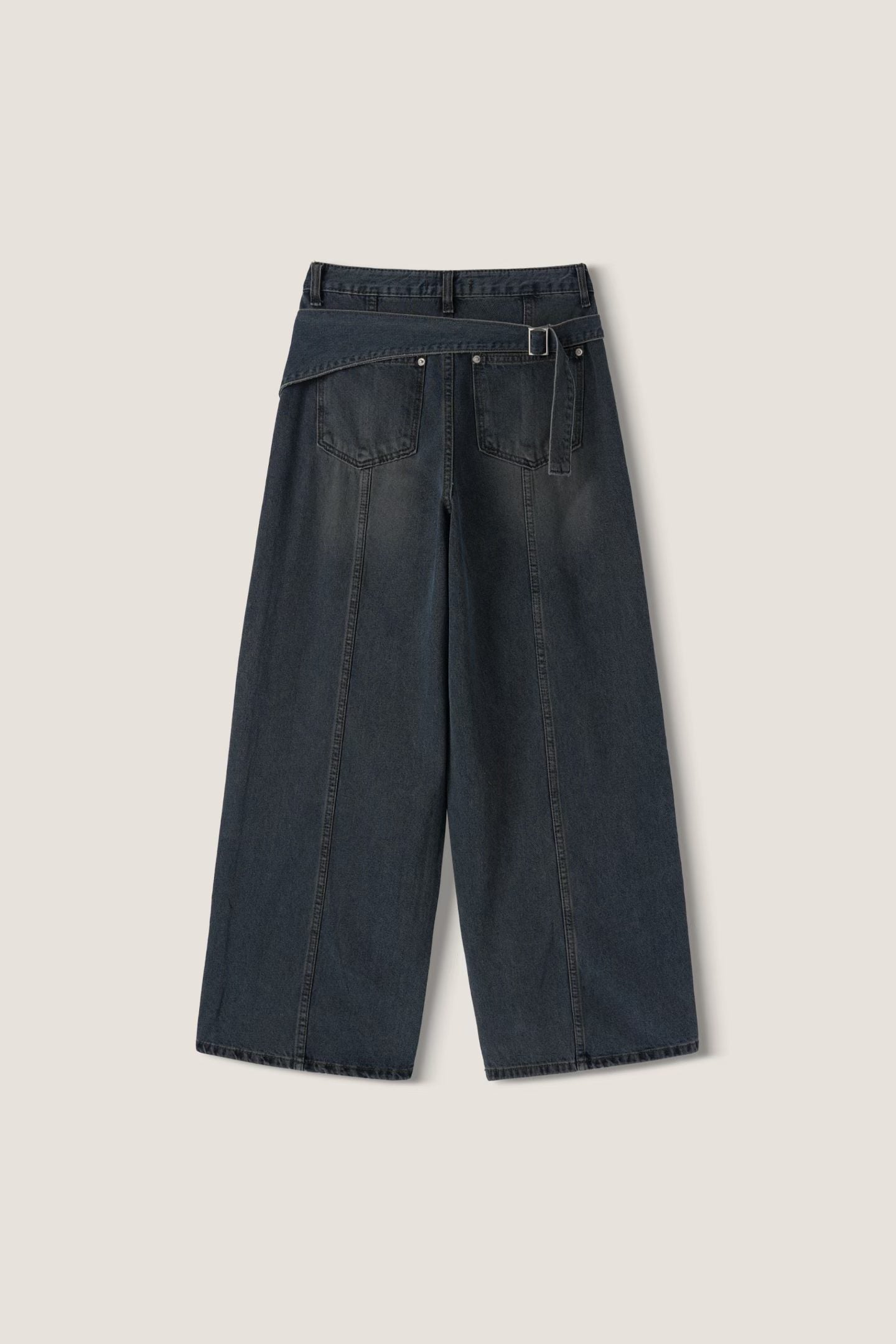 腰帶牛仔直筒褲 Belted Straight Leg Jeans