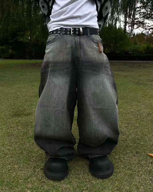 【Unisex】寬腿堆堆牛仔褲 Wide Leg Stacked Jeans