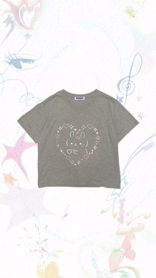 超可愛♡顏文字兔兔T-shirt Bunny Kaomoji T-shirt