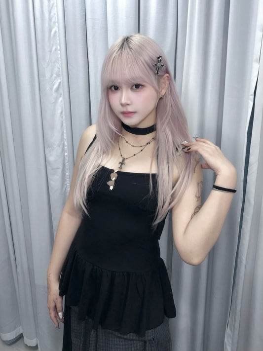 星星鈕扣掛頸裙擺吊帶 Star Button Halter Neck Vest