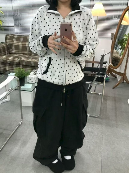 Launch Special⭐︎星星撞色插肩拉鍊外套 Star Contrast Raglan Zip-Up