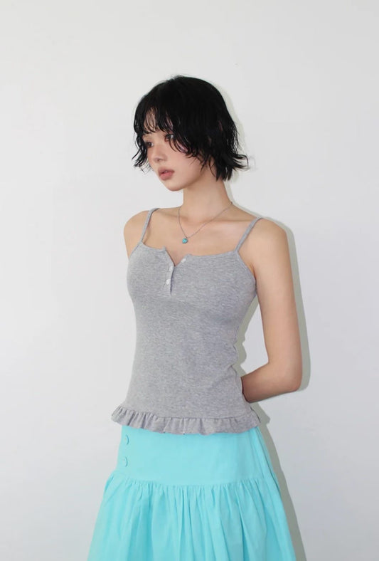 裙擺鈕扣吊帶 Button-Down Flare Camisole