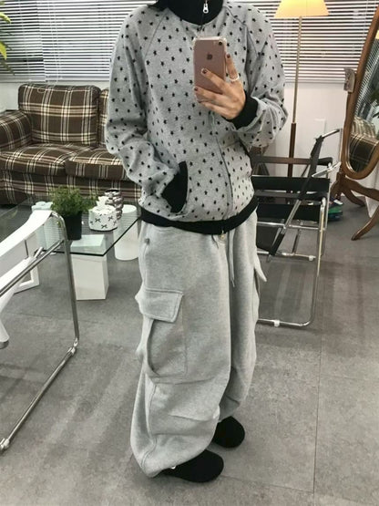 Launch Special⭐︎星星撞色插肩拉鍊外套 Star Contrast Raglan Zip-Up