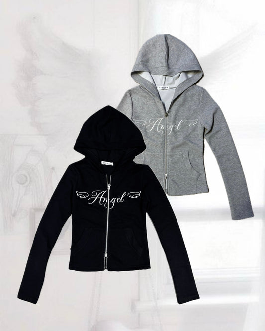 天使翅膀V領拉鏈外套 Angel Wings V Neck Zipper Jacket