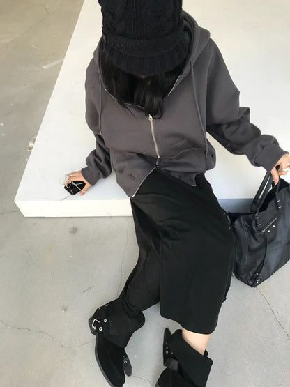 拼字衛衣外套 Letter Appliqué Hoodie Jacket