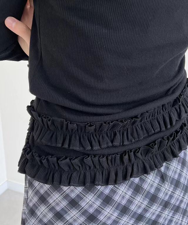 荷葉花邊針織上衣 Ruffle Lace Kint Top