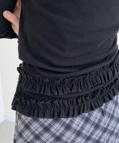 荷葉花邊針織上衣 Ruffle Lace Kint Top