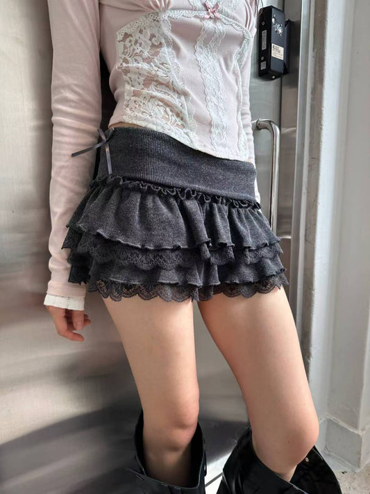 蕾絲針織蛋糕裙 Lace Knitted Cake Skirt