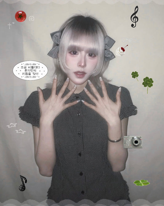 古早風黑色格仔襯衫 Vintage Black Checkered Shirt