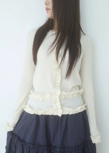 荷葉花邊針織上衣 Ruffle Lace Kint Top