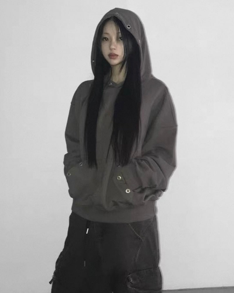 金屬圈寬鬆衛衣 Metal Ring Oversized Hoodie