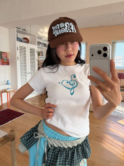 音符短袖上衣 Musical Note Short Sleeve Top